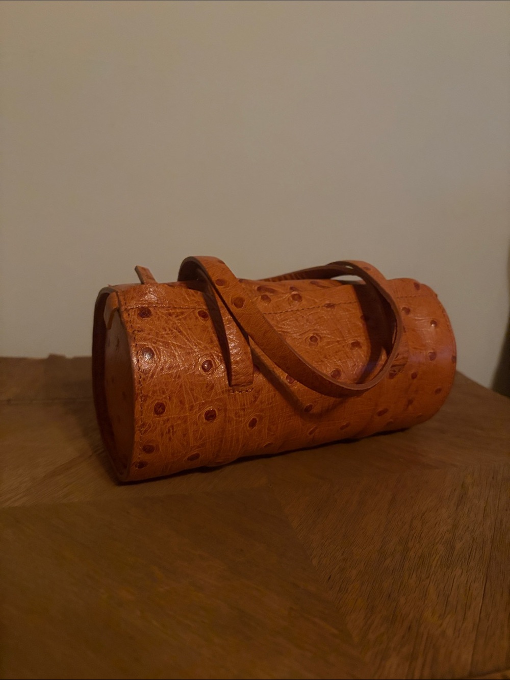 DKNY Burnt Orange Textured Barrel Mini Bag